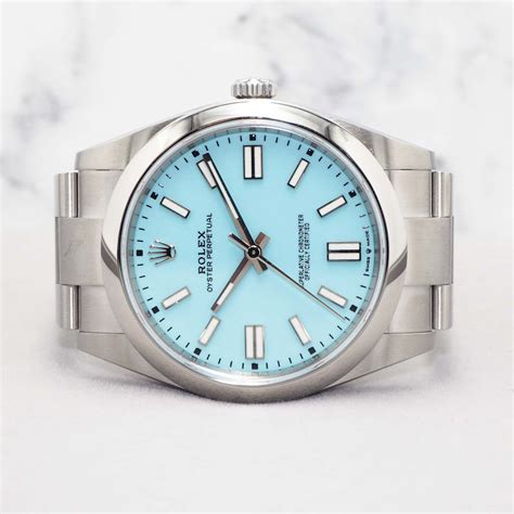 gold and silver rolex blue face|rolex 41mm tiffany blue.